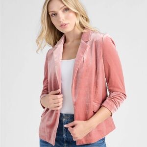 Skies are Blue Dusty Rose Velvet Women's Blazer